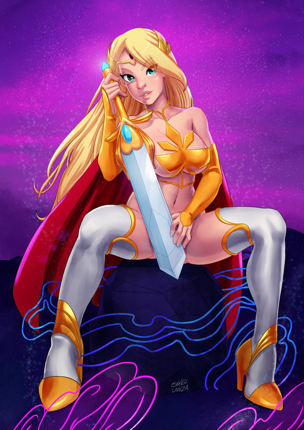 power the princesses and bow she-ra of My little pony star swirl the bearded